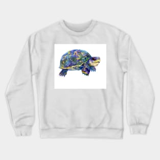 Baby Turtle Blue purple teal Nurseyr children turtle illustration Crewneck Sweatshirt